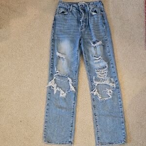 Distressed Blue Boyfriend Jeans